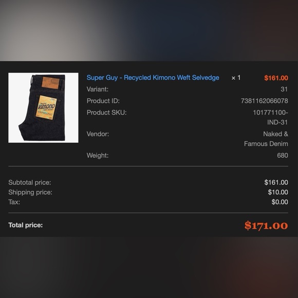 Naked & Famous Super Guy - Recycled Kimono Weft Selvedge Jeans - Picture 2 of 9